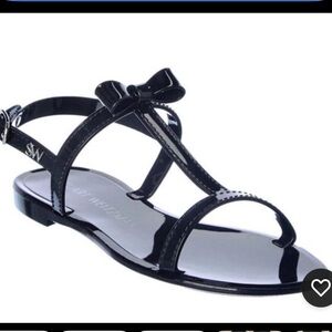 STUART WEITZMAN Black Bow Jellies Sandals 8M